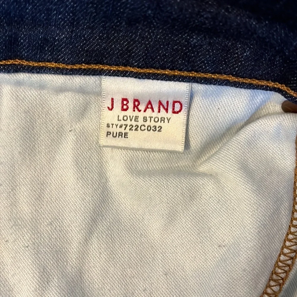 J Brand Love Story Pure Flare Denim Jeans Dark Wash Low Rise Flare Size 28 - Picture 4 of 7